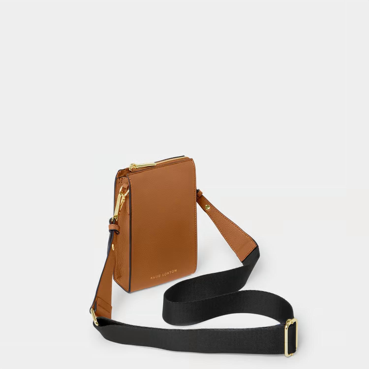 New Katie Loxton Women's Lana Slim Crossbody Bag In Cognac/Charcoal